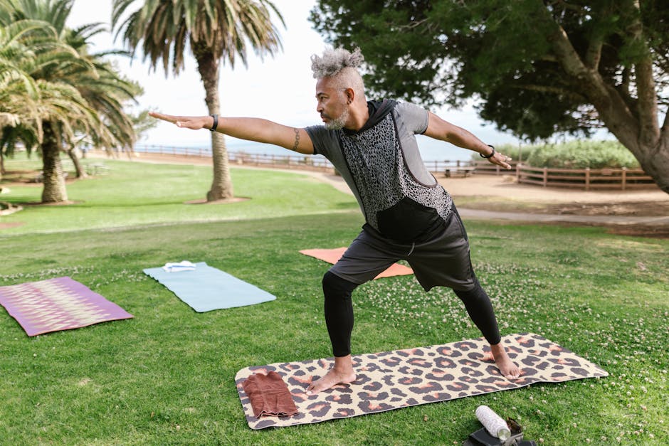 Person in tree pose yoga