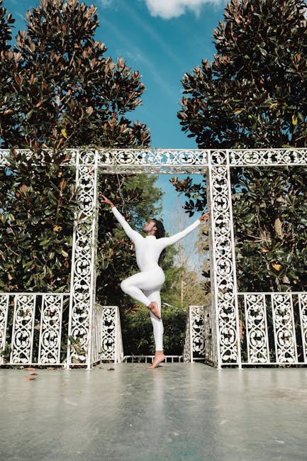 Woman performing yoga outdoors